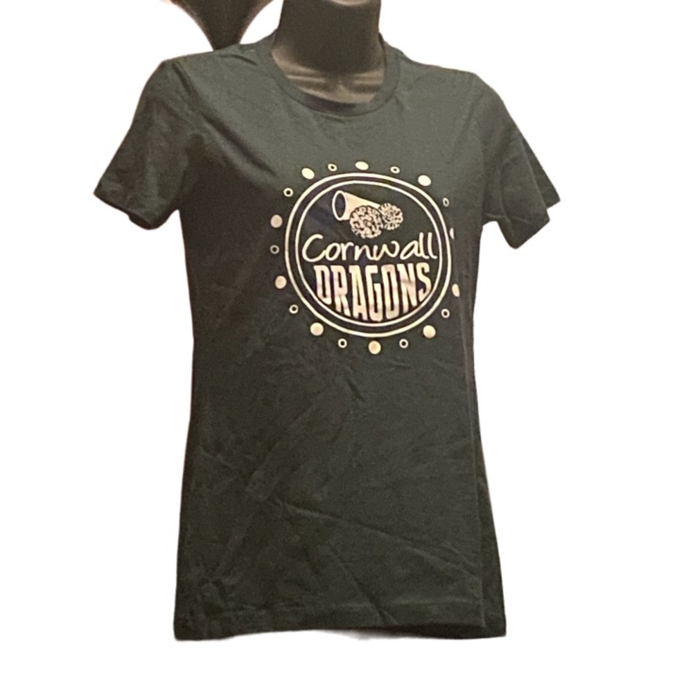 Next Level Apparel Woman T Shirt Green White Size Small Cornwall Dragons EUC
